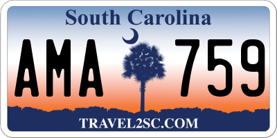 SC license plate AMA759