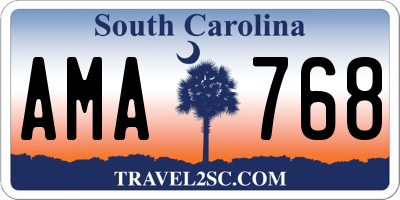 SC license plate AMA768