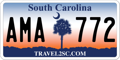 SC license plate AMA772