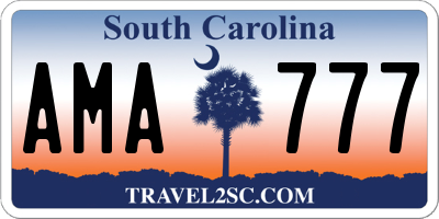 SC license plate AMA777
