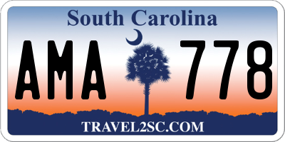 SC license plate AMA778
