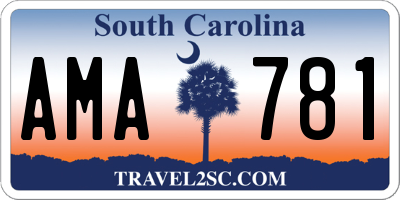 SC license plate AMA781