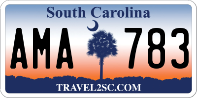 SC license plate AMA783