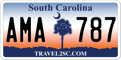 SC license plate AMA787
