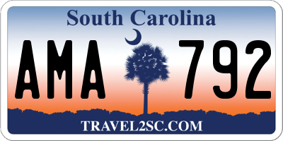 SC license plate AMA792