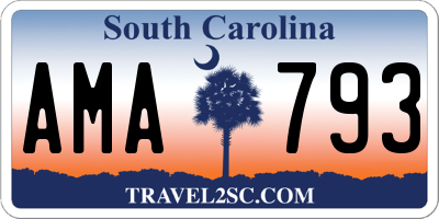 SC license plate AMA793