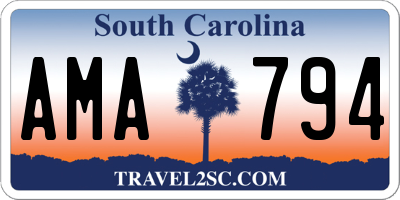 SC license plate AMA794