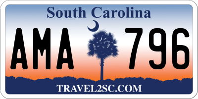 SC license plate AMA796