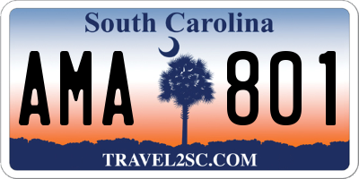 SC license plate AMA801