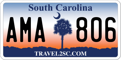 SC license plate AMA806