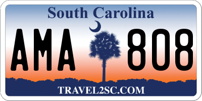 SC license plate AMA808