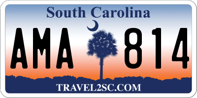 SC license plate AMA814