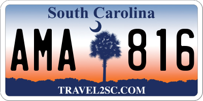 SC license plate AMA816
