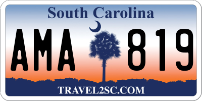 SC license plate AMA819