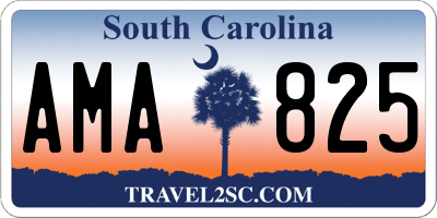 SC license plate AMA825