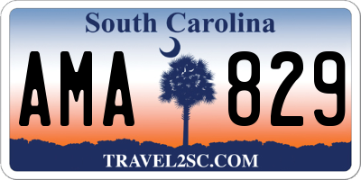 SC license plate AMA829