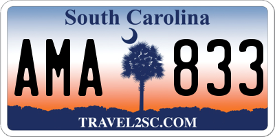 SC license plate AMA833