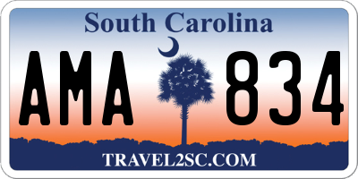 SC license plate AMA834