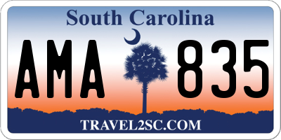 SC license plate AMA835