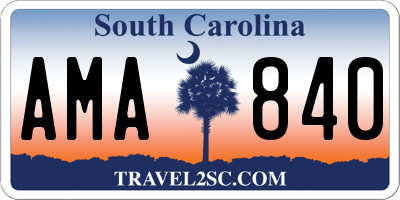 SC license plate AMA840