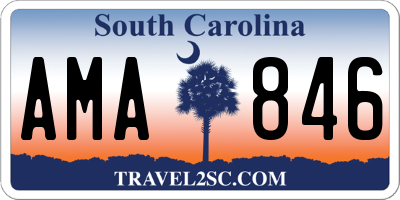 SC license plate AMA846