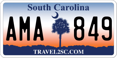 SC license plate AMA849