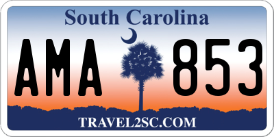 SC license plate AMA853