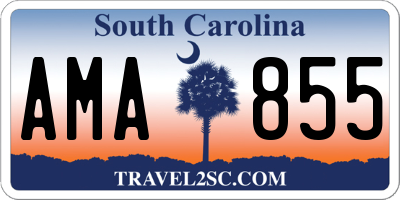 SC license plate AMA855