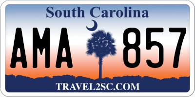 SC license plate AMA857