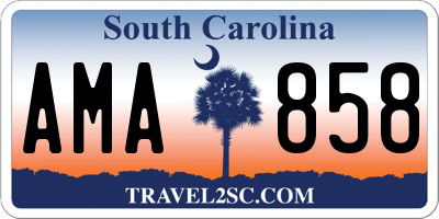 SC license plate AMA858