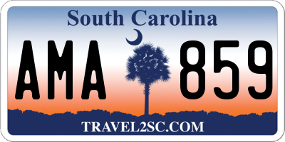 SC license plate AMA859
