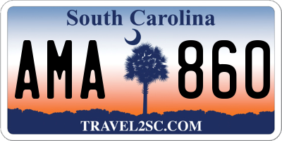 SC license plate AMA860