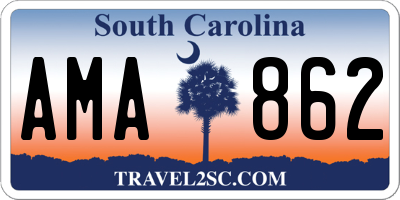SC license plate AMA862