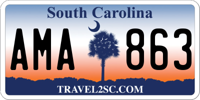 SC license plate AMA863