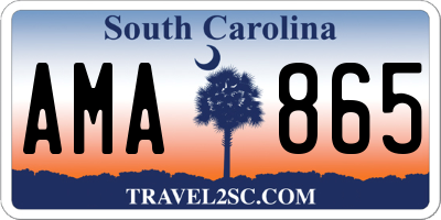 SC license plate AMA865