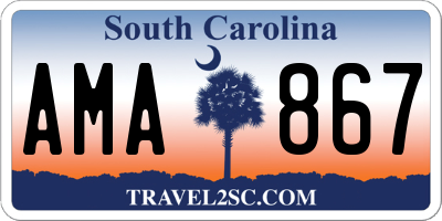 SC license plate AMA867