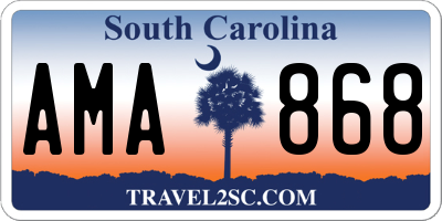 SC license plate AMA868