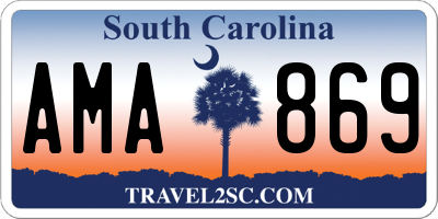 SC license plate AMA869
