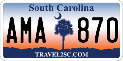 SC license plate AMA870