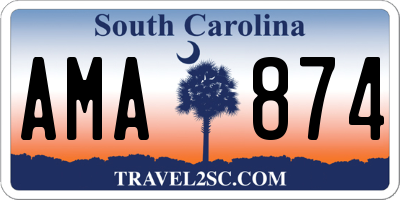 SC license plate AMA874