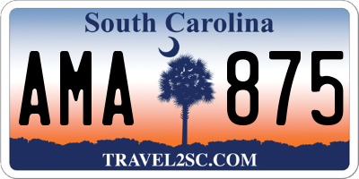 SC license plate AMA875