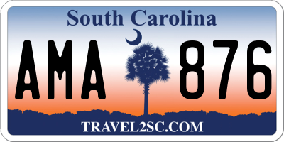 SC license plate AMA876