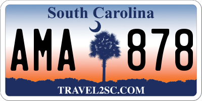 SC license plate AMA878