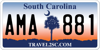 SC license plate AMA881