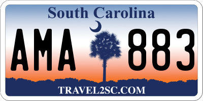 SC license plate AMA883