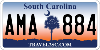 SC license plate AMA884