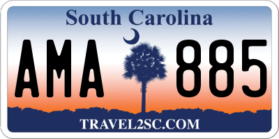 SC license plate AMA885
