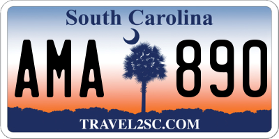 SC license plate AMA890