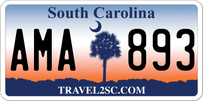 SC license plate AMA893