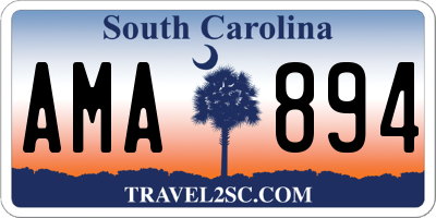 SC license plate AMA894